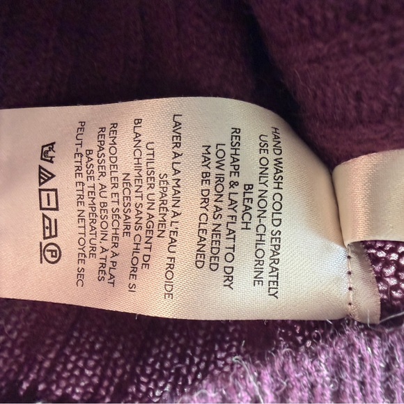 Free People Deep Plum V-Neck oversized cropped Sweater - Picture 7 of 8